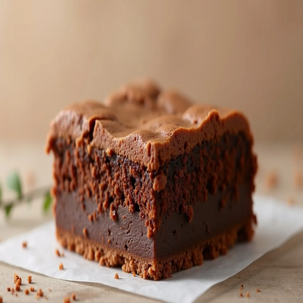 Brownie caseiro de chocolate com textura fudgy