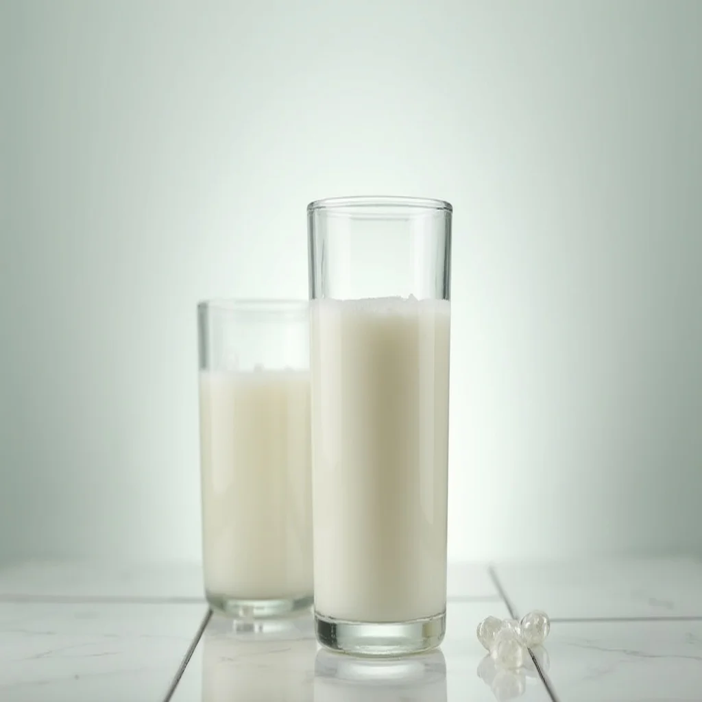 Grãos de kefir de água em um vidro com água filtrada