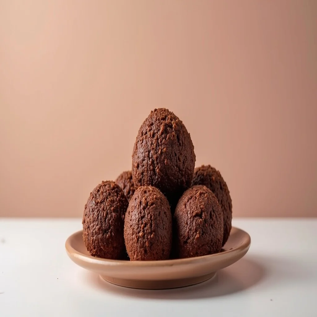 Brigadeiro sem leite condensado em travessa com granulado