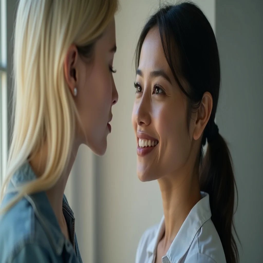 Mulher recebendo apoio de amigas