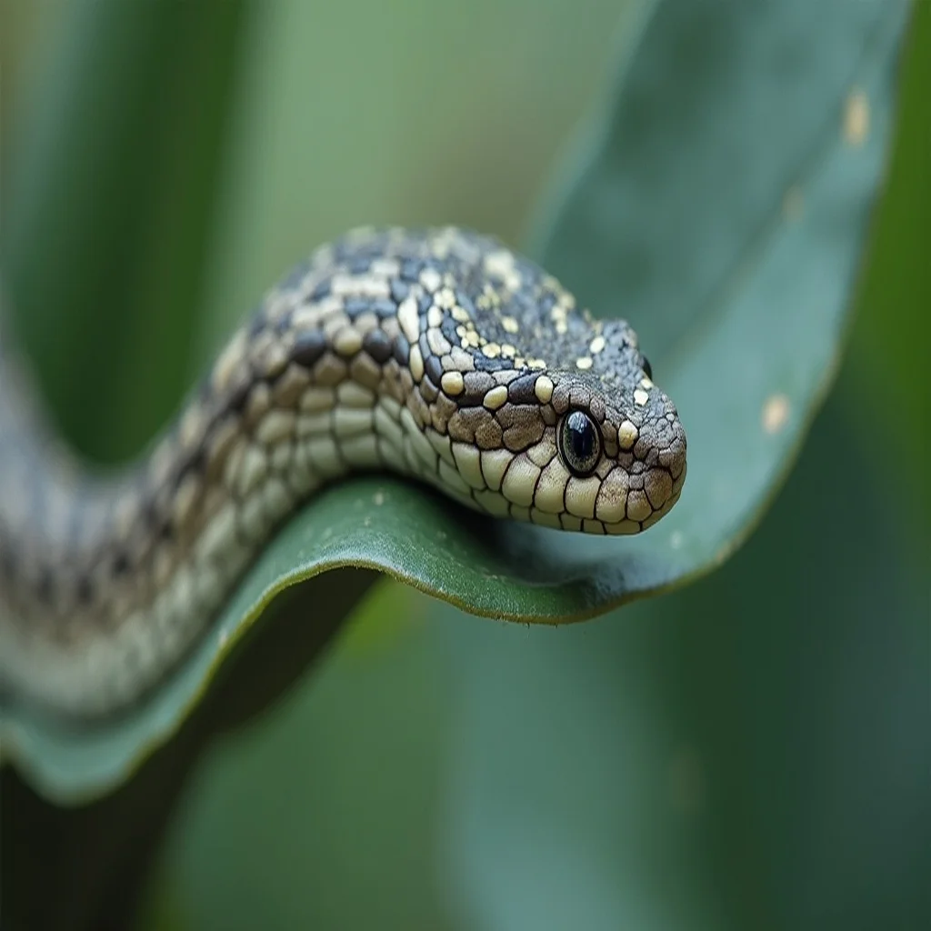 Cobra píton em posição de repouso